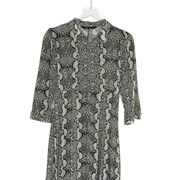Zara S Premium Snake Python Print Long Midi Shirt Dress Blogger Fav - Picture 5 of 11